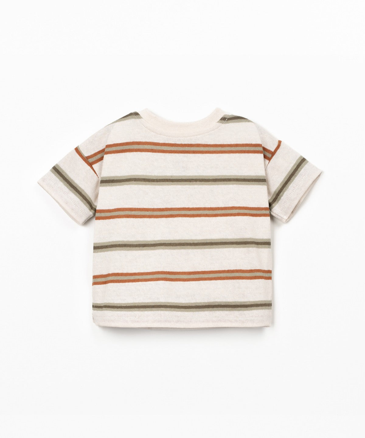 T-shirt a righe in misto fibre naturali