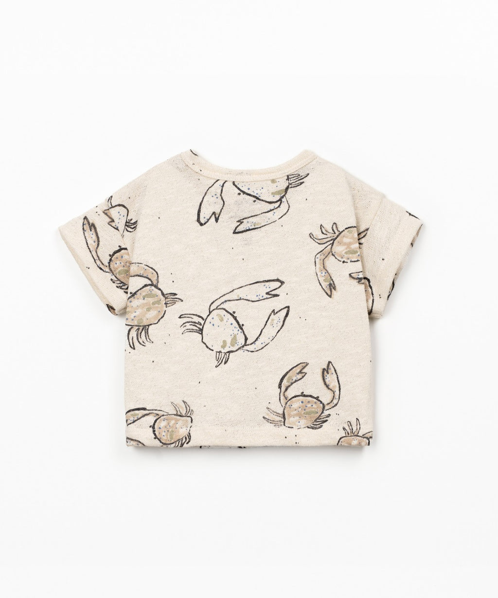 T-shirt in cotone biologico con stampa di granchi