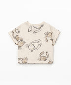 T-shirt in cotone biologico con stampa di granchi