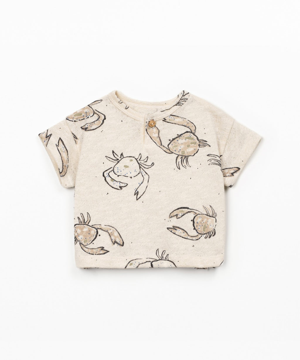 T-shirt in cotone biologico con stampa di granchi