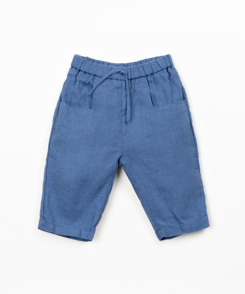Pantaloni in lino con vita elastica