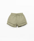Pantaloncini in tessuto di lino con cintura elastica