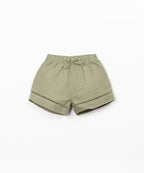 Pantaloncini in tessuto di lino con cintura elastica