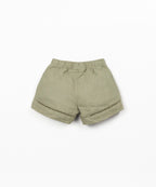 Pantaloncini in tessuto di lino con cintura elastica