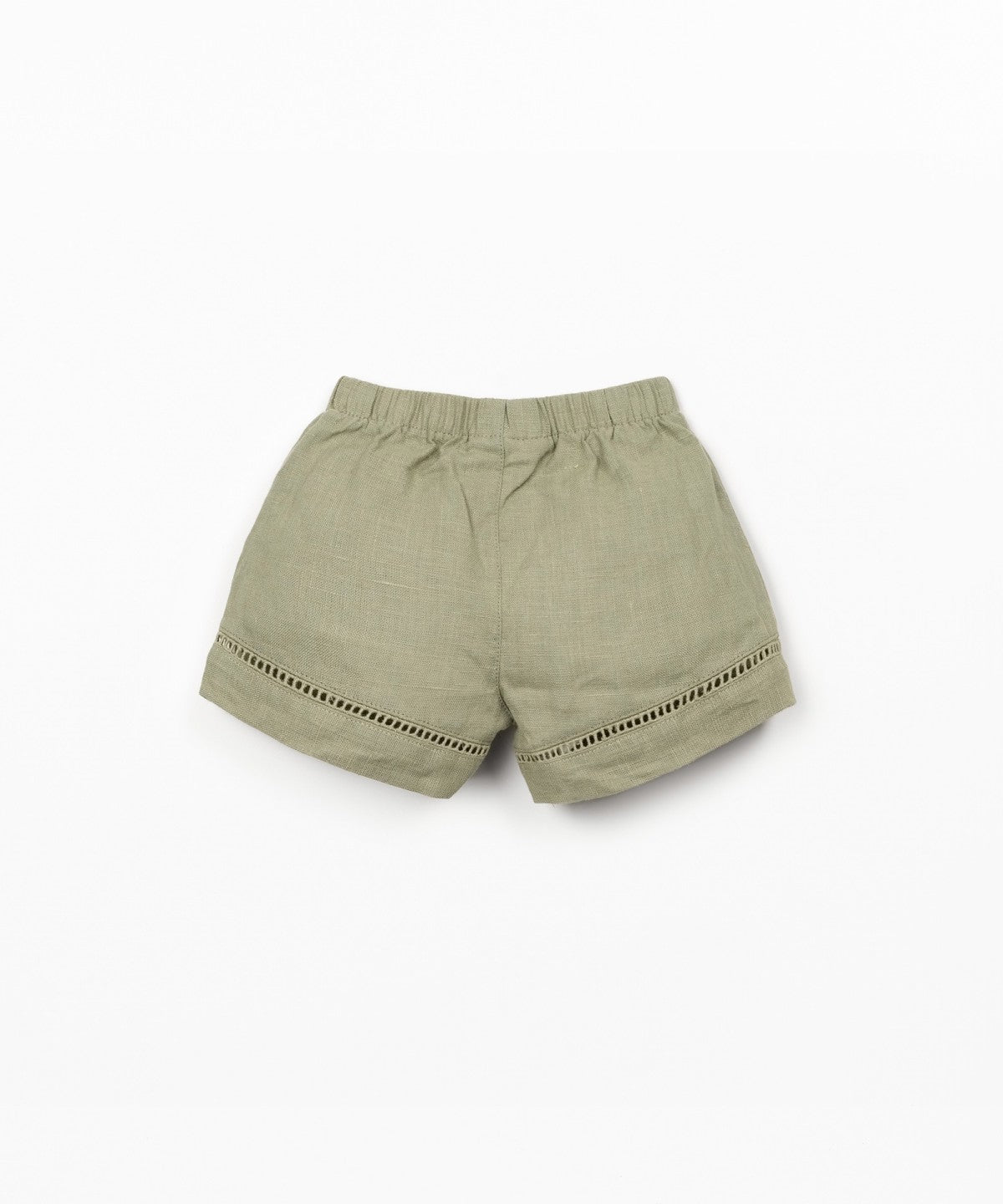 Pantaloncini in tessuto di lino con cintura elastica