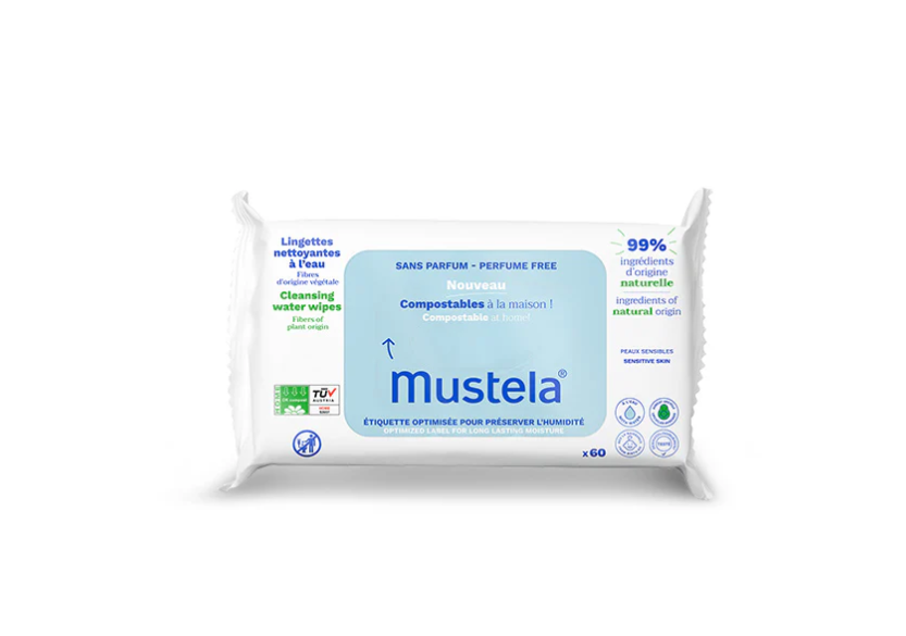 Salviette compostabili all'acqua senza profumo