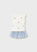 Completo gonna tulle e maglietta con volant