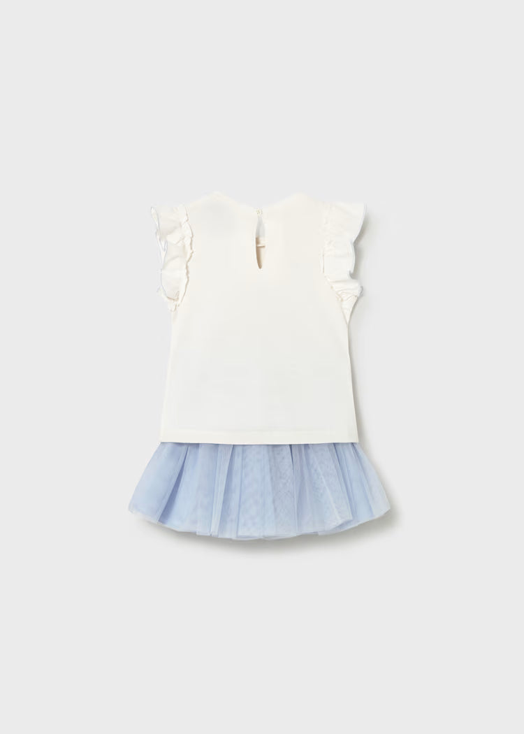 Completo gonna tulle e maglietta con volant