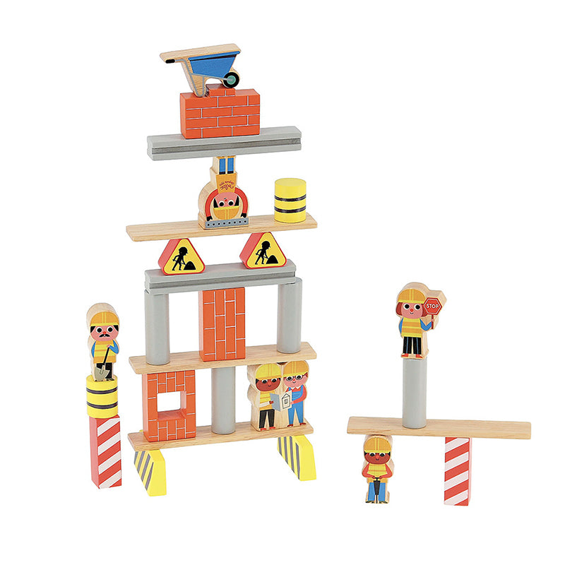 Gioco di equilibrio del cantiere edile 3+